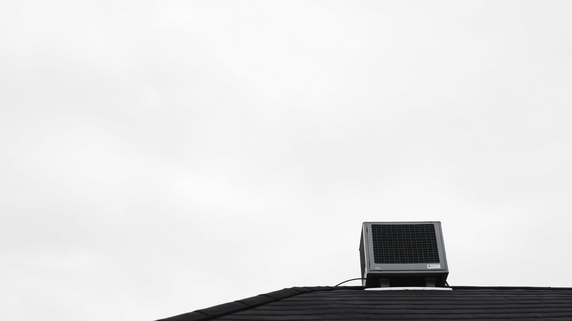 Rooftop HVAC unit against an open sky